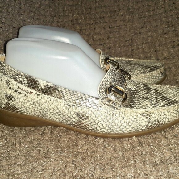 MEPHISTO-Gold Snake Skin Leather Loafer/Driving Shoe-Cool-Air-Size 9-Excellent - Picture 4 of 7